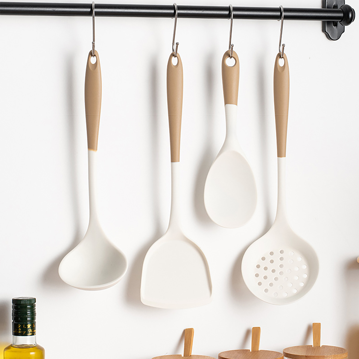 Home Cooking Utensil Set - 4pcs Silicone Kitchenware Utensils Set Pot