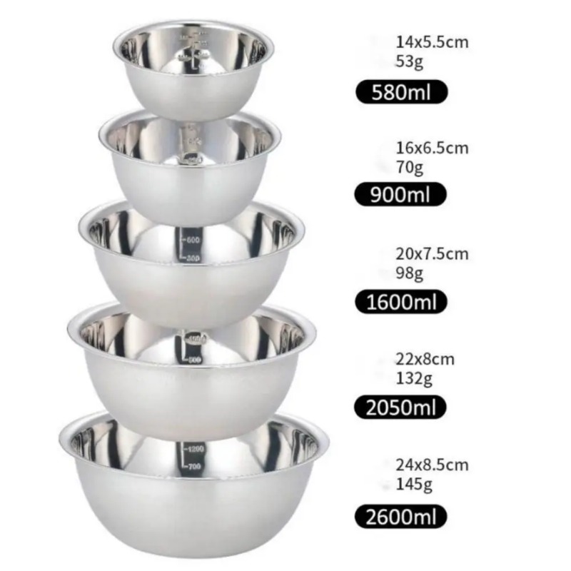 Home Cooking Supplies - Stainless Steel Mixing Bowls Portable Kitchen